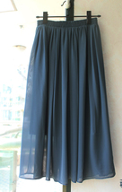 Summer Chiffon Midi Skirt Women Black White Chiffon Skirt Beach Skirt Plus Size image 5