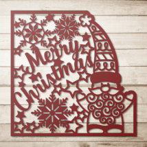 Merry Christmas Gnome Santa Metal Sign, Christmas Wall Art, Holiday Decor - $49.99+