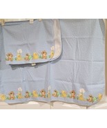 Suzys Zoo Baby Receiving blanket lot 2 Blue Gerber Lovey Vintage Flannel Cotton - $50.00