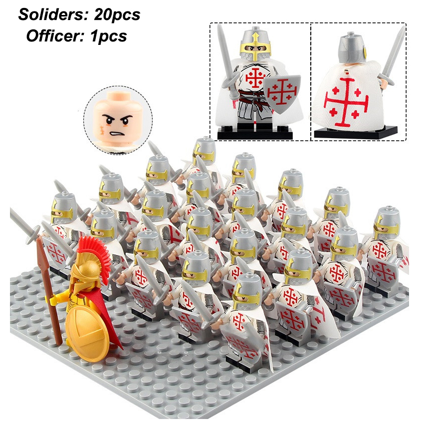 Sergeants of Knights Templar with Weapons Army Set 21 Minifigures Lot