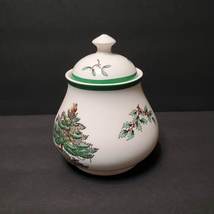 Spode Christmas Tree Jelly Jar / Jam Pot, Condiment Honey Pot, made in England image 3