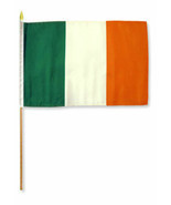 12x18 12&quot;x18&quot; Ireland Irish Stick Flag wood staff St Patricks Day 24&quot; Stick - $12.88
