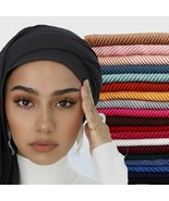 Women&#39;s Cotton Hijab Muslim Shawl Scarves Scarf Large Size TR Pleated Cr... - $14.84