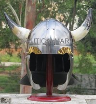 Nauticalmart Viking Horn Warrior Helmet Medieval Helmet Costume