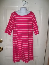 Faded Glory Pink & White Striped Dress Size 10/12 Girl's NEW - $19.78