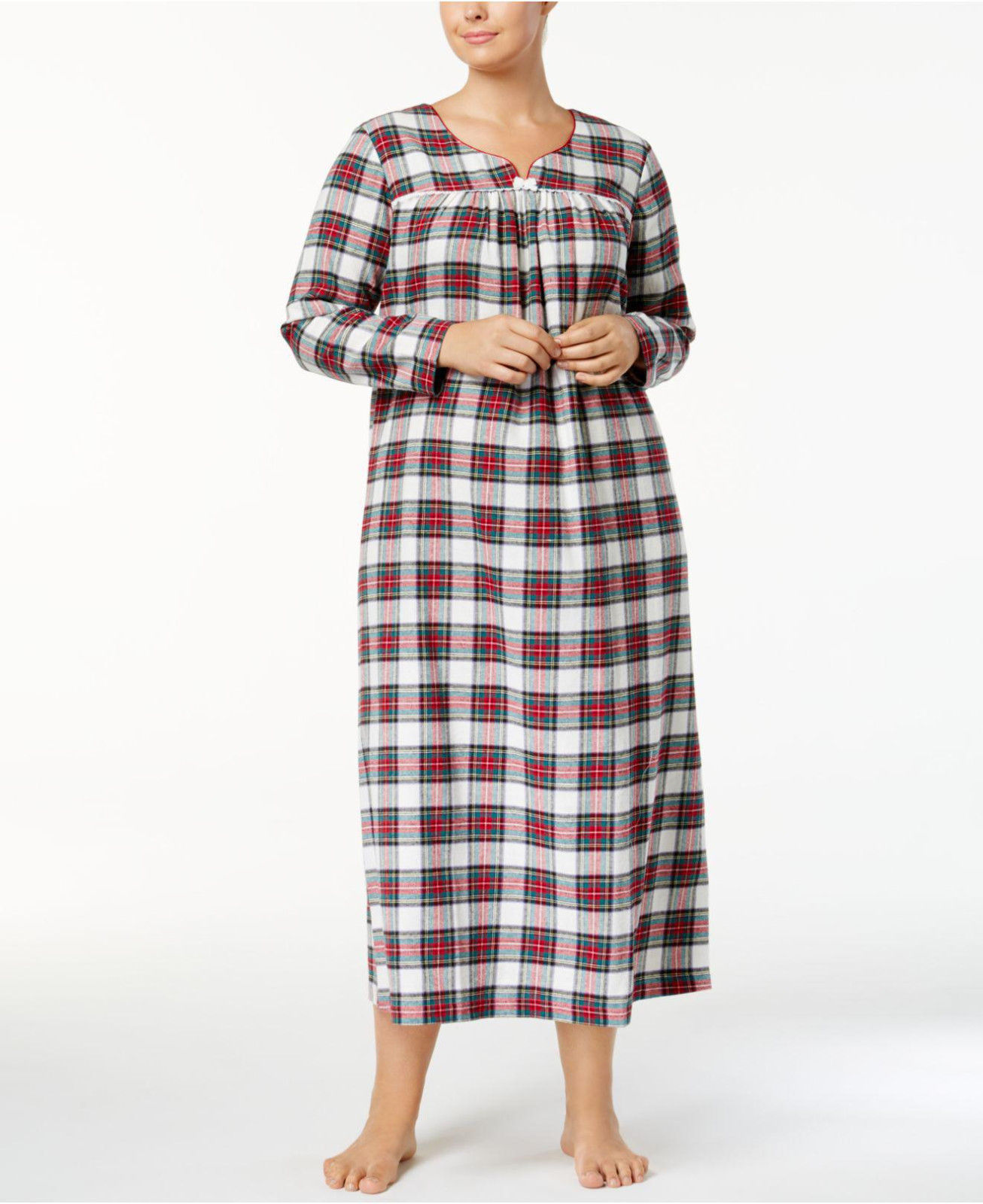Charter Club Women's Flannel Nightgown Stewart Plaid Size Small NWT ...