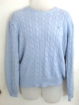 Vintage Polo Ralph Lauren Light Blue Cable Knit Sweater Size Large - $48.51