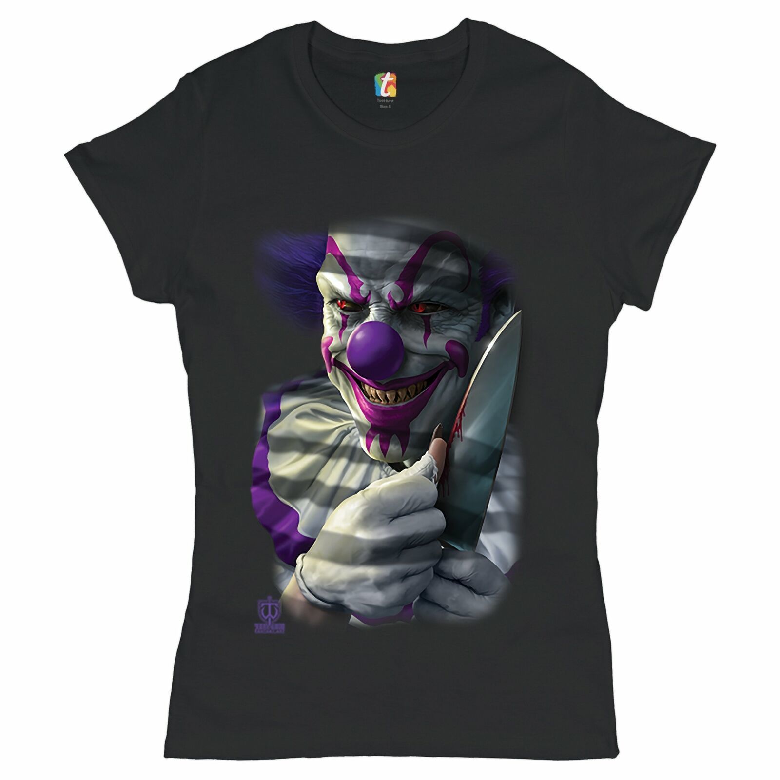 Mischievous Killer Clown T-Shirt Nightmare Horror Halloween Women's Tee