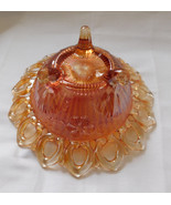 Vintage Northwood Glass Shell and Wild Rose Iridescent Gold Carnival 3 F... - $24.99