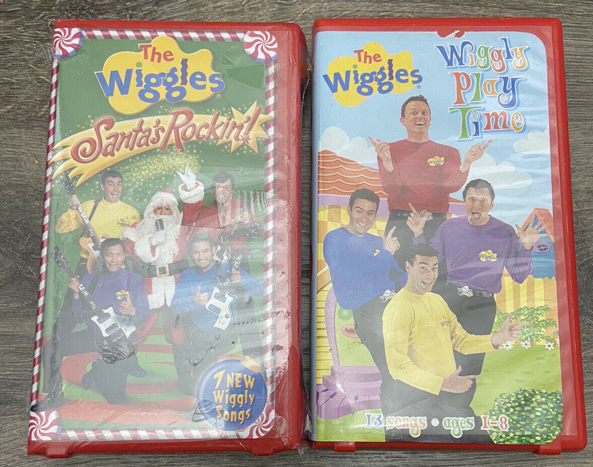 The Wiggles Santa's Rockin New Play Time Used Lot Of 2 Vhs Tape - Vhs Tapes