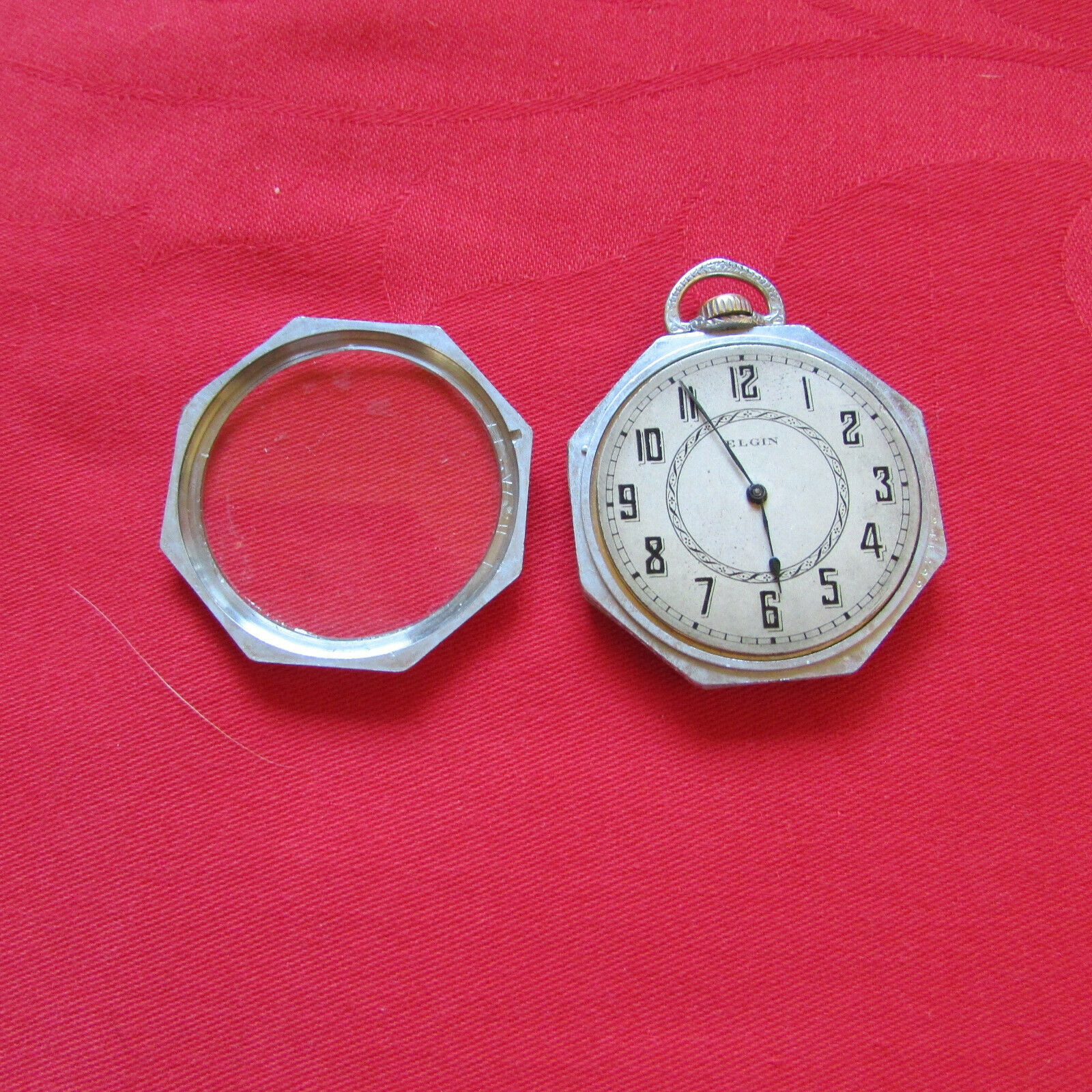Antique 1896 Elgin 6 Size “OCTAGON” Open Face Pocket Watch. 827E
