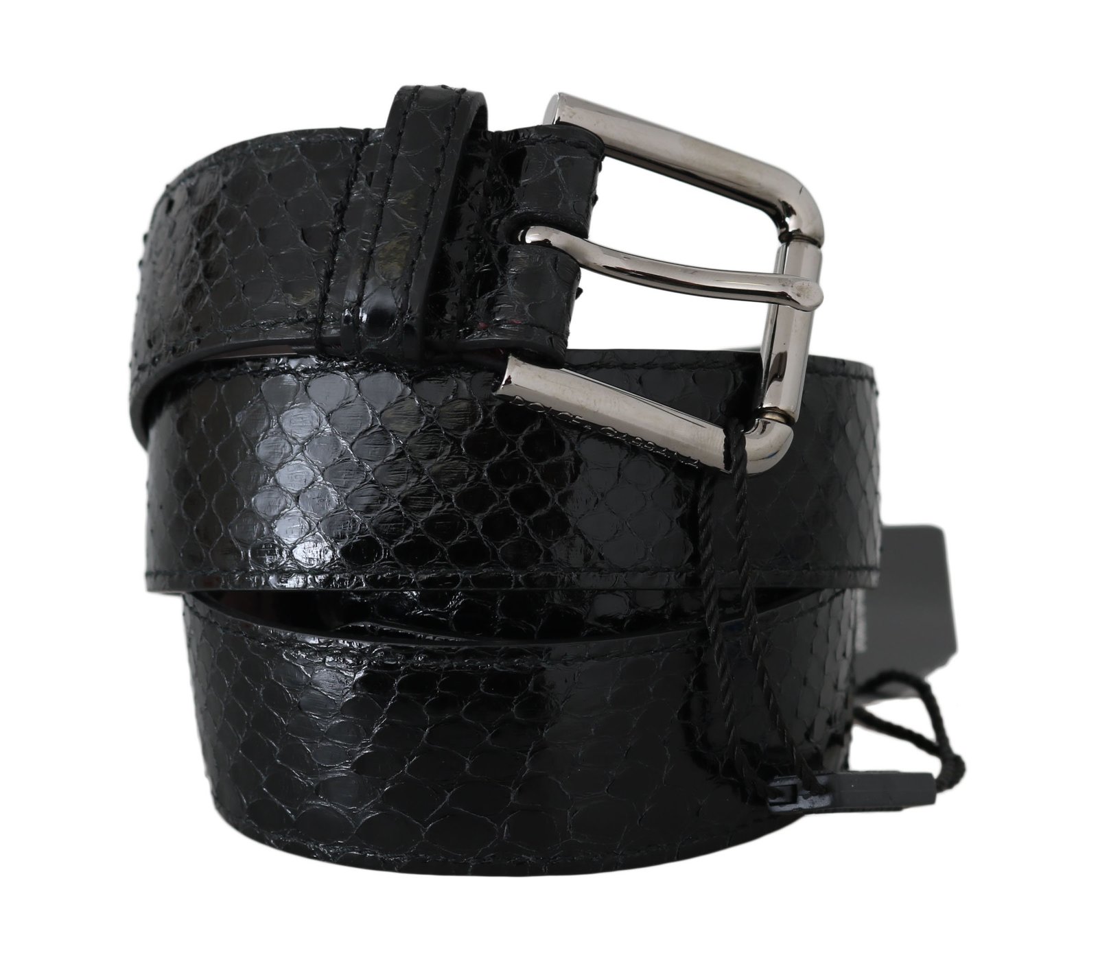 Black Leather Deerskin Silver Buckle Belt - Fashion