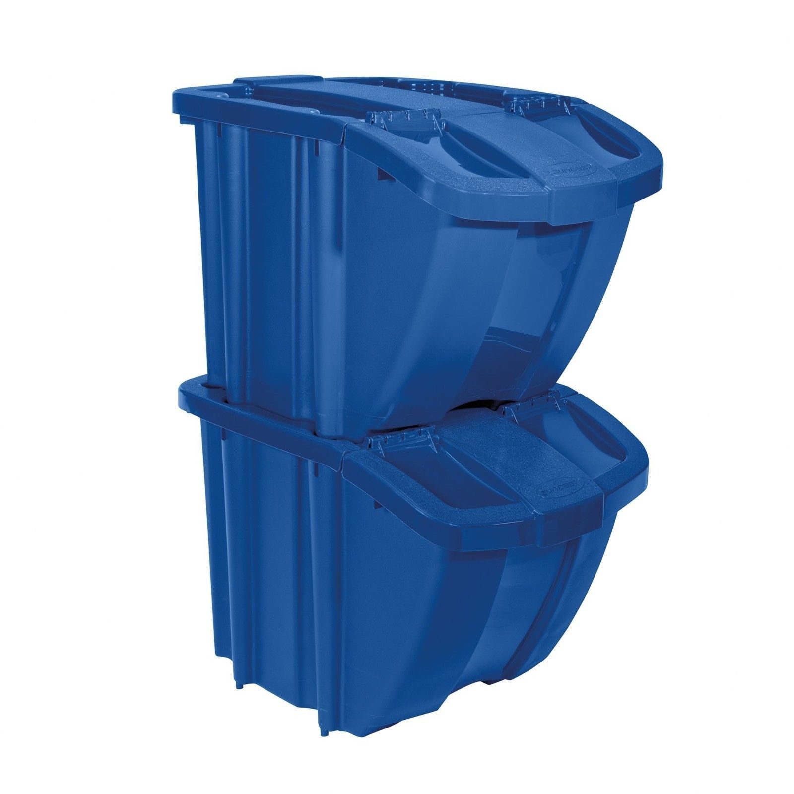 Recycle Bin Kit Stackable Front Flaps Storage Organizer Bins Waste Home Garage Trash Cans