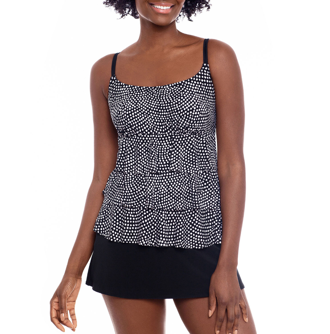 St. John's Bay Dots Swim Dress Size 12 New Msrp $99.00 - Swimwear