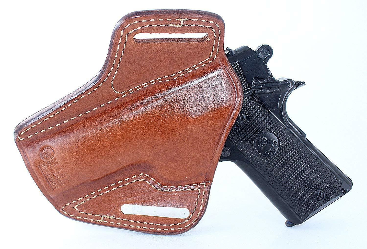 Premium Leather OWB Pancake Holster Open Top Fits, Zigana PX9 4" BBL