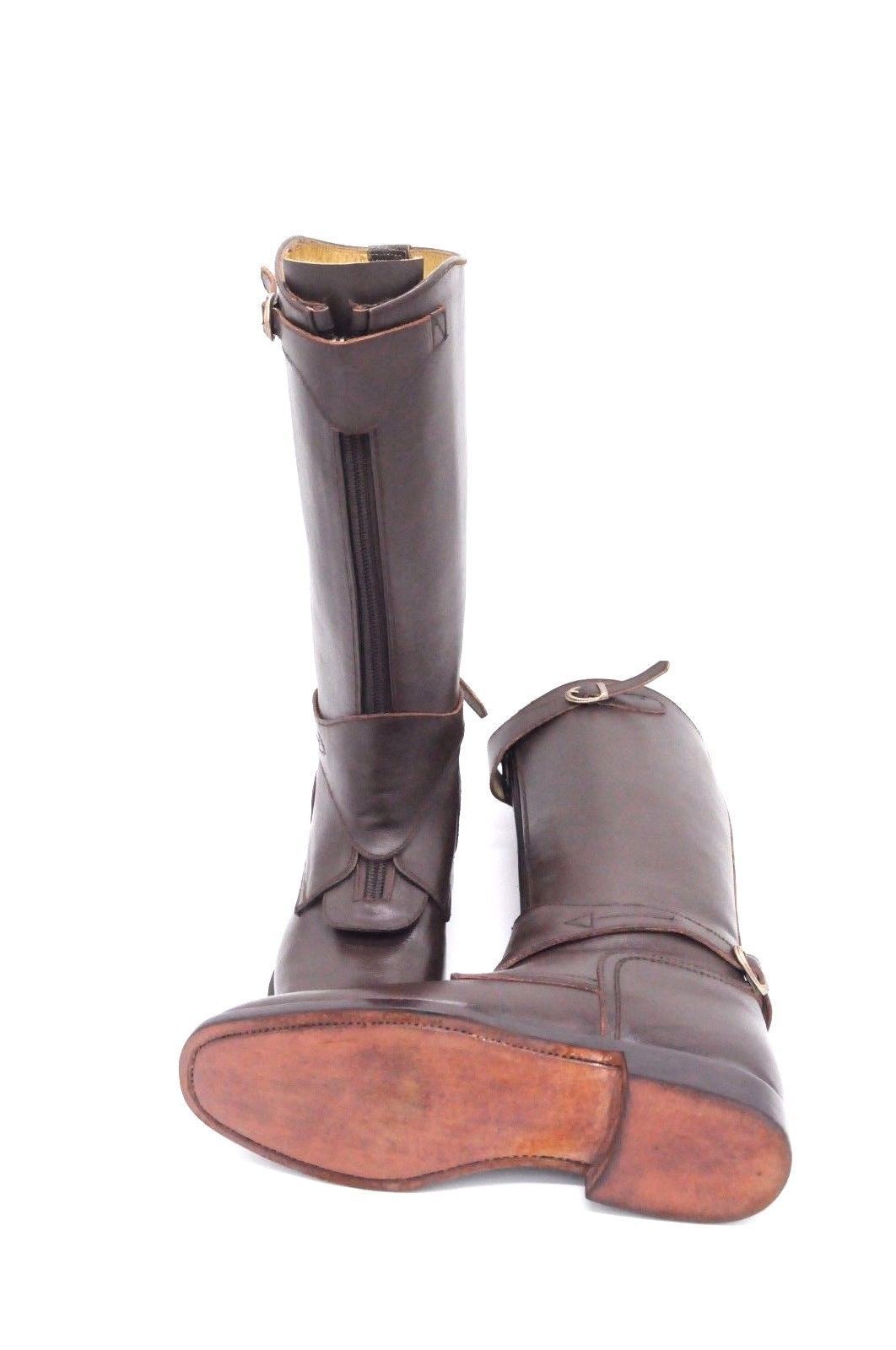 Dark Blue Handmade Leather Riding Boots Men Boots for Horse Riding Polo