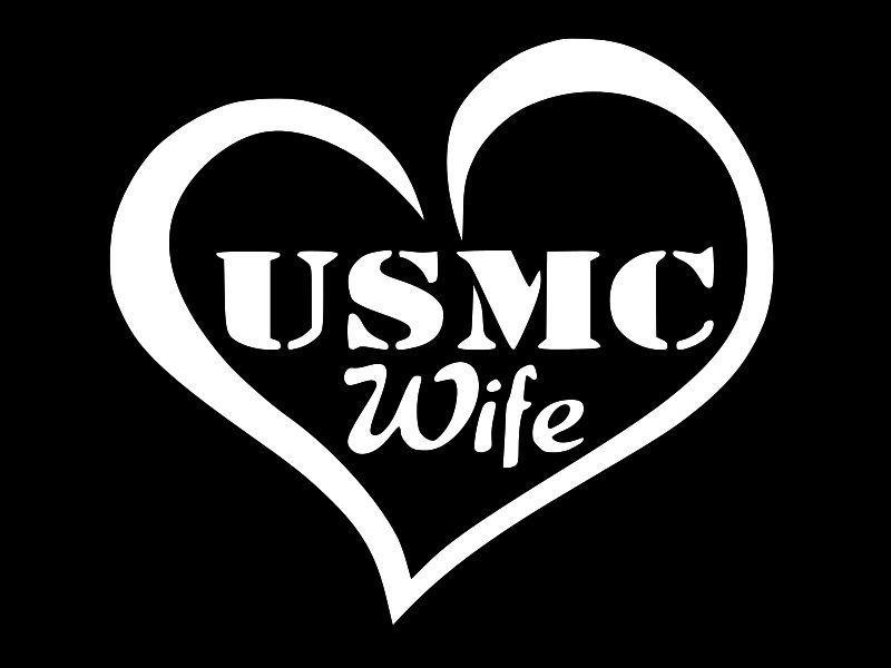MARINE WIFE USMC Military Vinyl Decal Car Window Truck Sticker CHOOSE SIZE COLOR