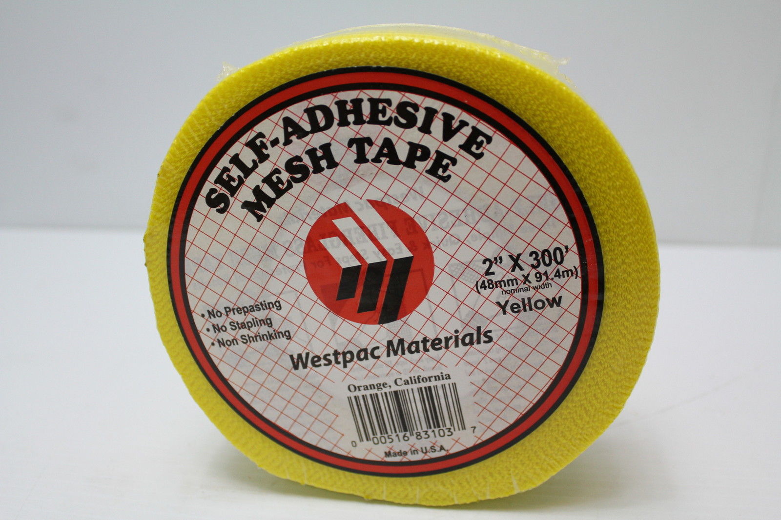 Westpac Materials 2" x 300' Yellow SelfAdhesive Mesh Drywall Joint