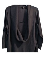 Talbots Black Cotton Blend Cowl Neck Tunic Style Sweater Plus Size 1X - $24.75
