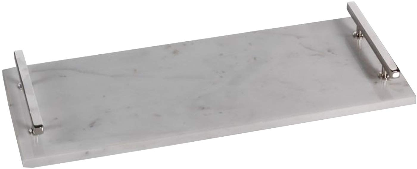 20' Long Marble Tray With Nickel Handles, Rectangular Shaped Trays