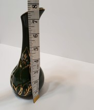 F&M Artware Vase, Green with 22K Gold Trim, Handmade Ceramic Bud Vase, 8" image 6
