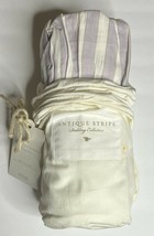 Restoration Hardware Antique Stripe Bed Skirt Linen Cotton Queen Lilac NEW $109 - $27.99