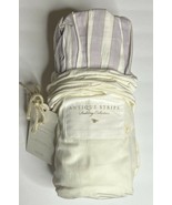 Restoration Hardware Antique Stripe Bed Skirt Linen Cotton Queen Lilac N... - $27.99