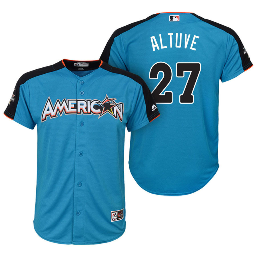 Men's Houston Astros Baseball #27 Jose Altuve Jersey Blue Stitched - Baseball-MLB