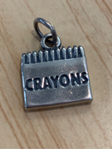 .925 Box of Crayons Sterling Silver Jewelry Charm - $42.00