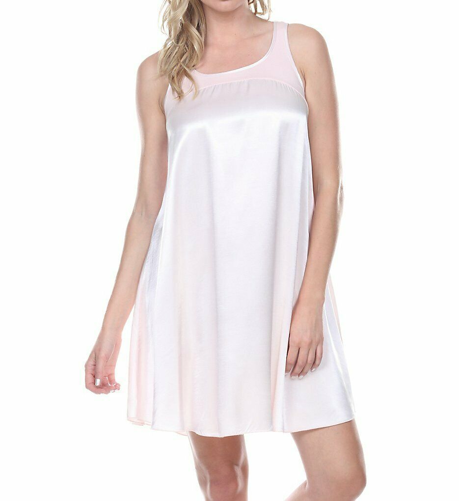PJ Harlow BLUSH Satin and Rib Nightgown Lindsay, US Large Sleepwear