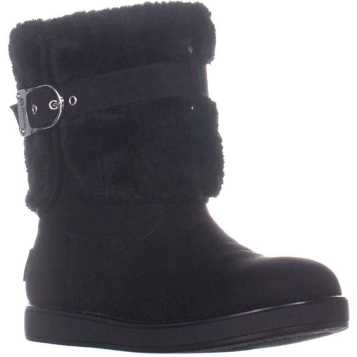 G By Guess Aussie Winter Boots, Black Fabric, 6 US - Boots