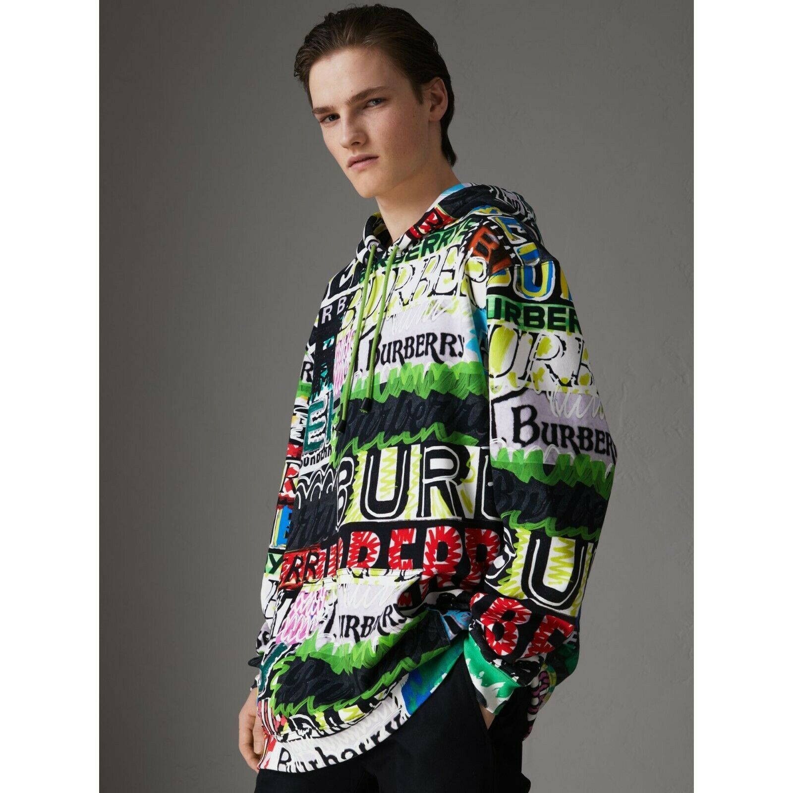 burberry harrington graffiti print hoodie