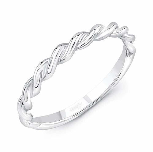 Elegant Touch 14k Gold Plated Twisted Rope Band Ring Jewelry for Women 925 Sterl