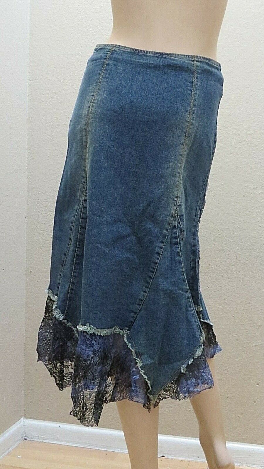 dark blue jean skirt