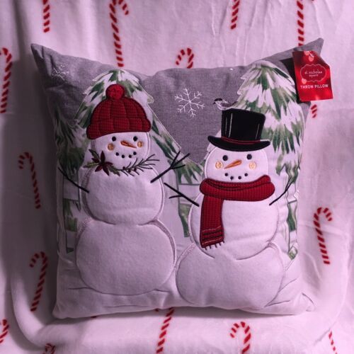 St. Nicholas Square Classic Snowman Throw Pillow 18" x 18" for Couch Or Bedroom - $39.95