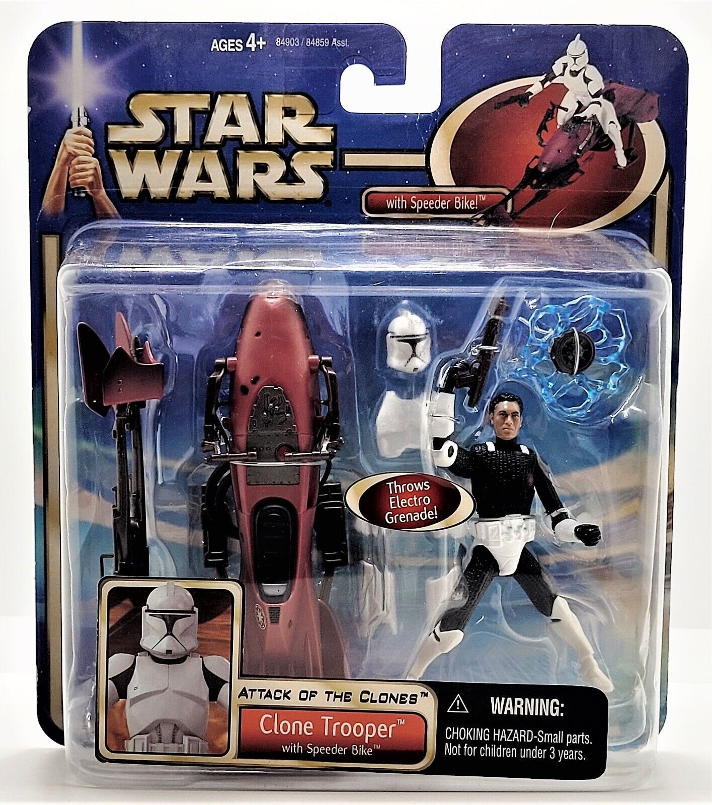 Star Wars Attack Of The Clones Clone Trooper W/Speeder Bike Action ...