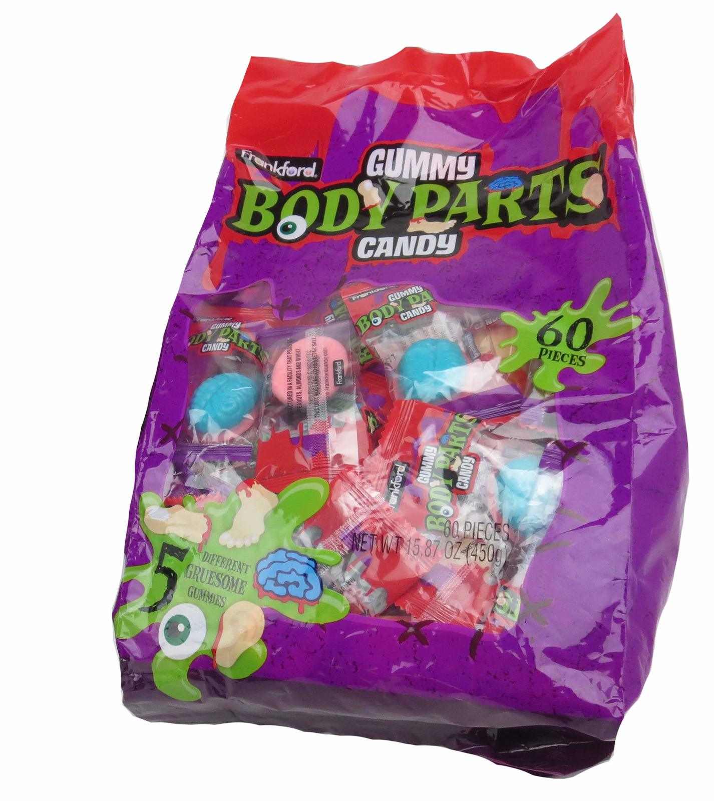 Frankford Halloween Gummy Body Parts Candy, 15.87 oz Bag (60 Pieces) in ...