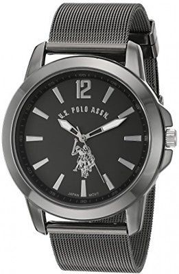 U.S. Polo Assn. Classic Men's Quartz Metal And Alloy Watch, Color:Black (Model: