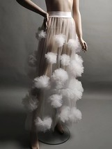White Bridal Tulle Maxi Skirt Overlay White Full Length Wedding Tulle Skirt Plus image 5