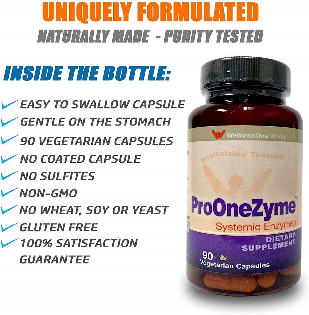 ProOneZyme Best Proteolytic Systemic Enzymes Supplement with