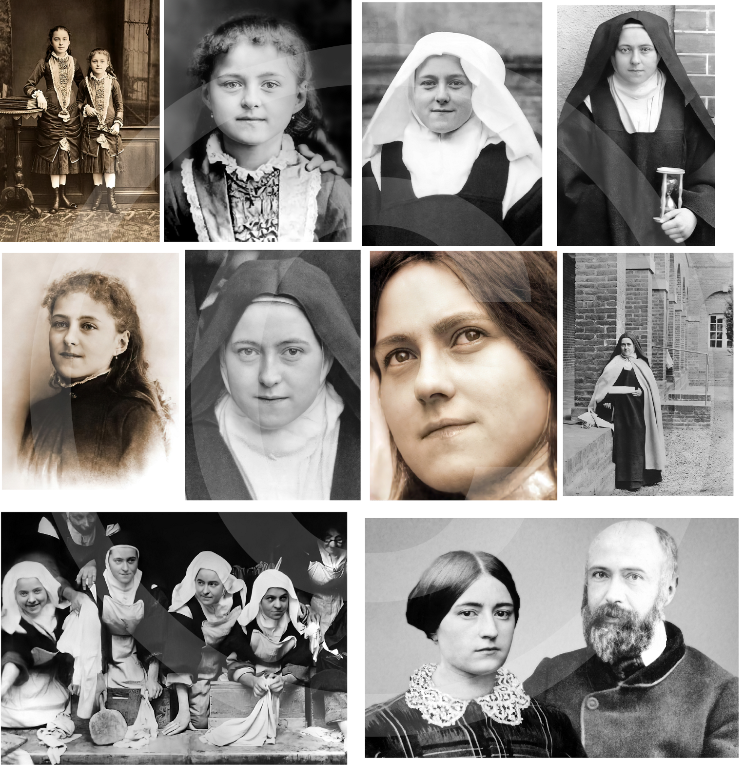 St. Therese and Family – 10 different Restored Photos! Exclusive! – each 8.5x11