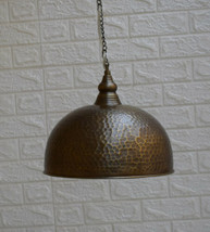 Moroccan Bronze Finish, Brass Ceiling Light Fixture Hanging Lamp Pendant... - $147.51