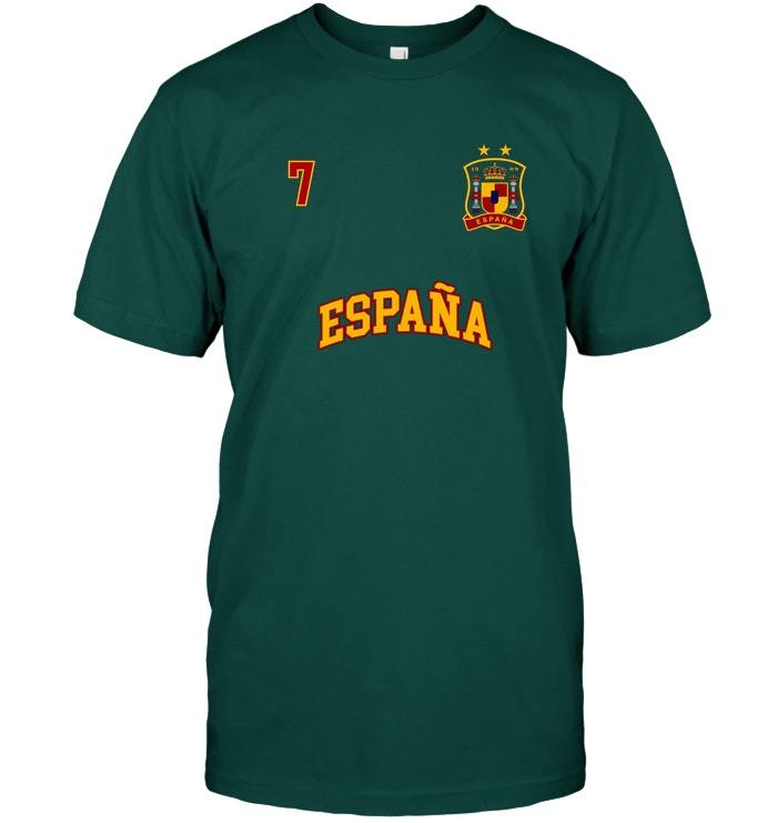 Spain Shirt Number 7 Soccer Team Spanish Flag Futbol Espana TShirts