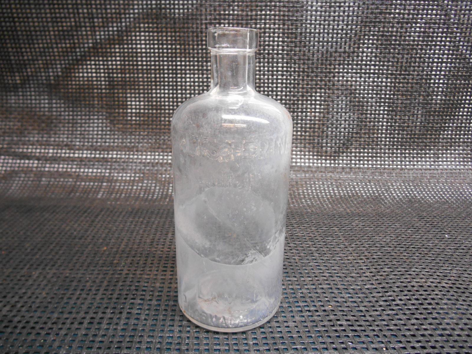 Antique Lambert Pharmacal Co. LISTERINE Clear GLASS BOTTLE Embossed