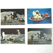 Apollo 11 + 15 NASA 4 Vintage Postcard Bundle Moon Landing EVA Splashdow... - $17.37