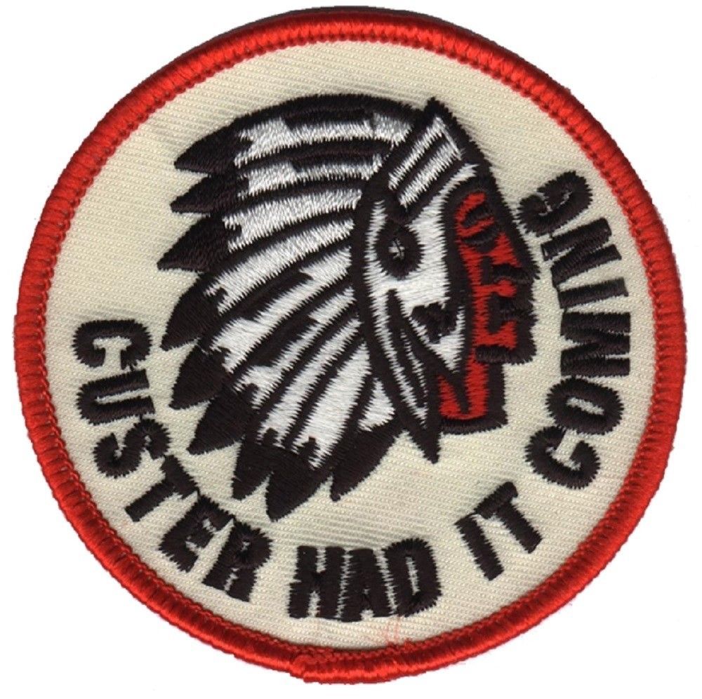Custer Had it Coming Patch - George Armstrong Custer, Headdress 3 (Iron on)