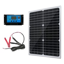 20W 12V Solar Panel Battery Charger Kit 20 Watt 12 Volt Crystalline Pv - $84.99