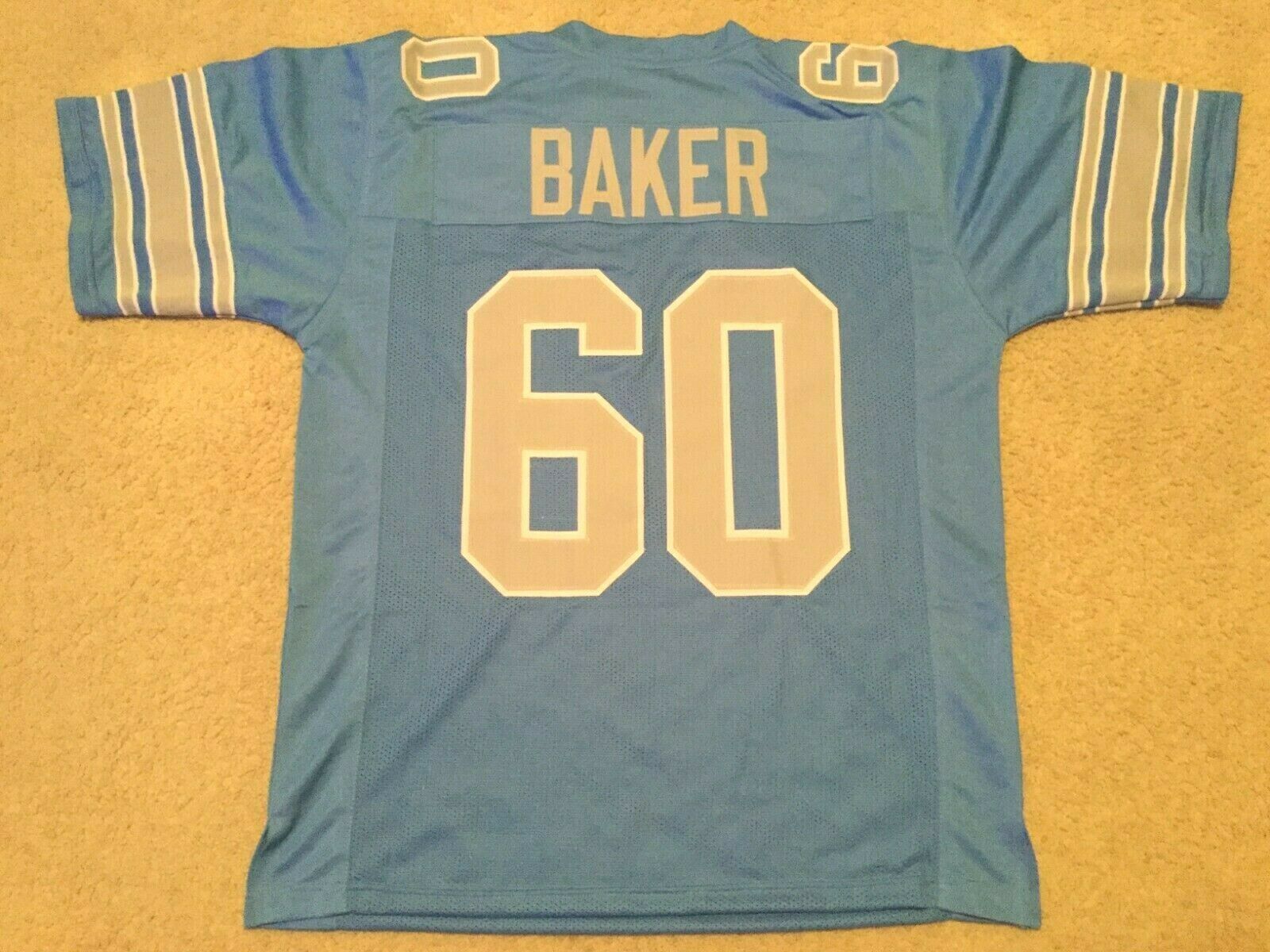 UNSIGNED CUSTOM Sewn Stitched Al Baker Blue Jersey M, L, XL, 2XL