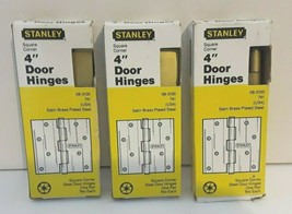Lot Stanley 4 '' Square Corner Steel Door Hinges 3 Each New! - $28.04