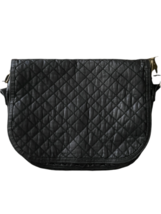 Women Balmain Black Leather Quilted Crossbody Shoulder Bag Purse Made in France image 3